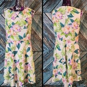 DressBarn Size 12 Fit and Flare Floral Print Dress